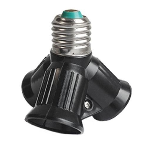 Патрон-переходник прямой Ecola Base Е27/3хЕ27 220В 100Вт Черный фото Патрон-переходник прямой Ecola Base Е27/3хЕ27 220В 100Вт Черный картинка